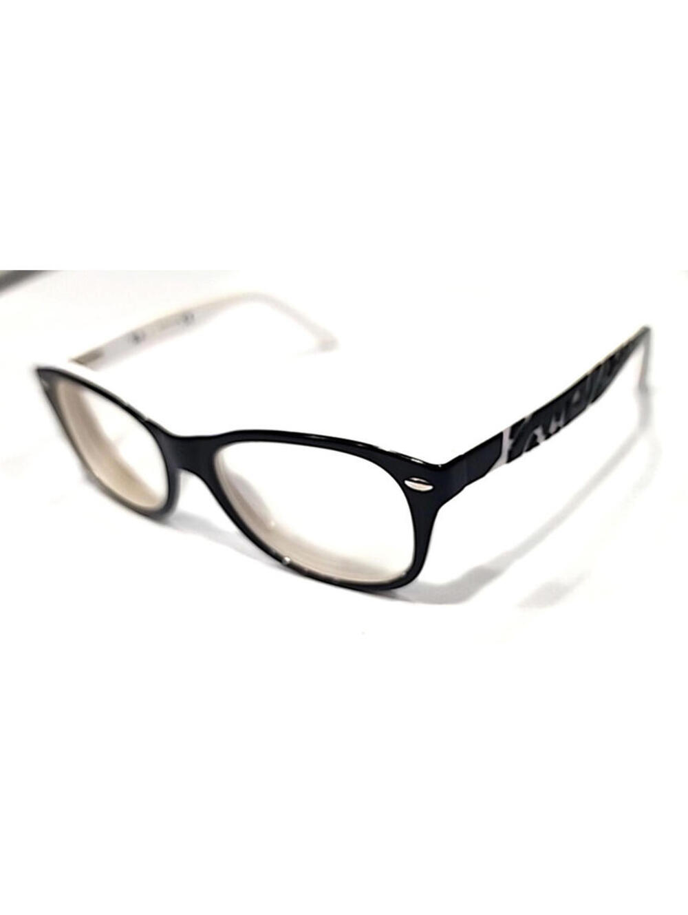 Ray Ban Jr RB1544 3579 Spell Out Kids Black White Oval Eyeglasses 48-16 130